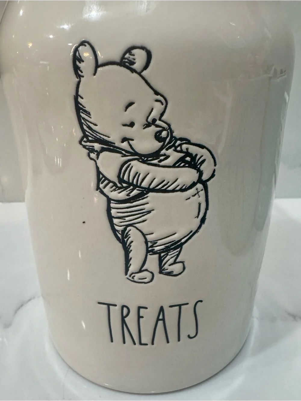 Rae Dunn Disney Winnie The Pooh Cookie Jar/Canister w/Pooh “Treats” New